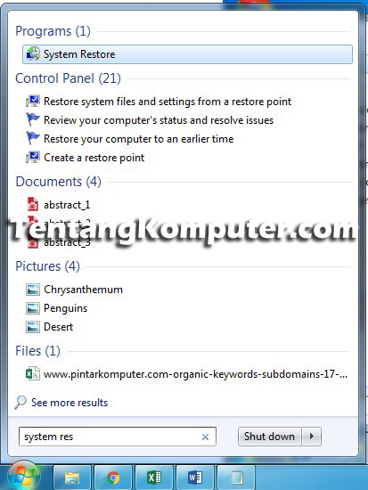 Cara Mudah Menggunakan System Restore Windows 7, 8, 10