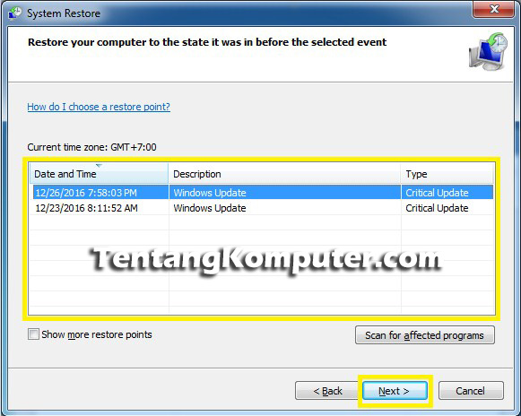 Cara Mudah Menggunakan System Restore Windows 7, 8, 10