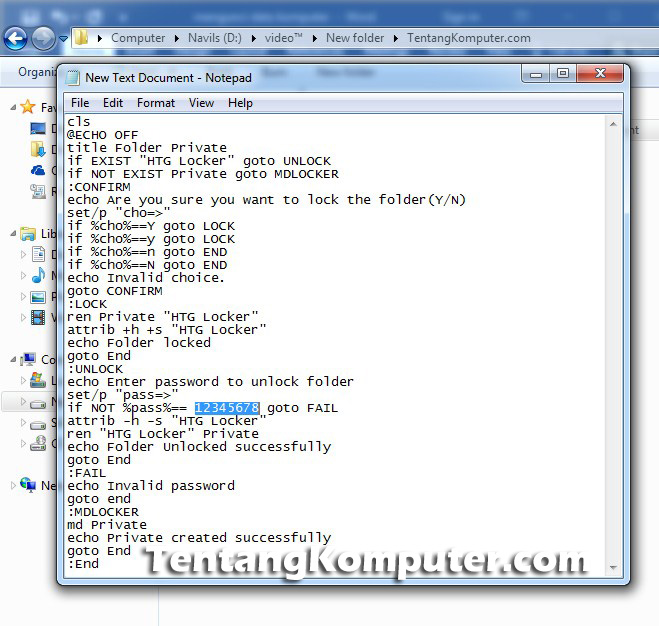 Cara Mengunci Folder di Windows 7