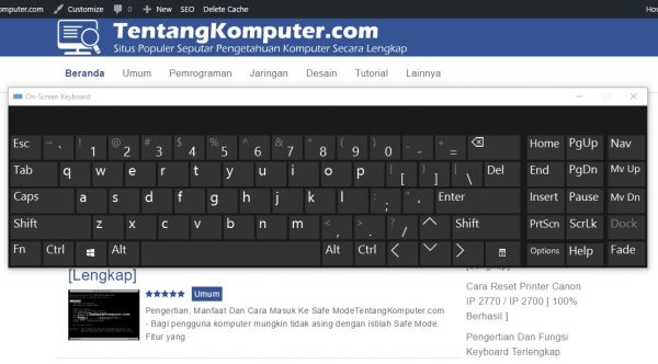 3 Cara Menampilkan Keyboard Virtual Pada Windows (On Screen Keyboard)
