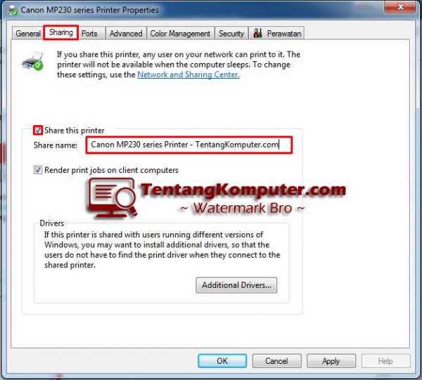 Cara Sharing Printer di Windows 7 Melalui Jaringan LAN / Wifi [100% Work]