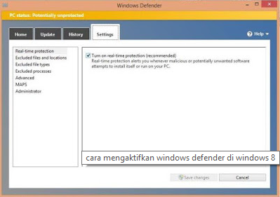 Cara Mengaktifkan Windows Defender di Windows 8